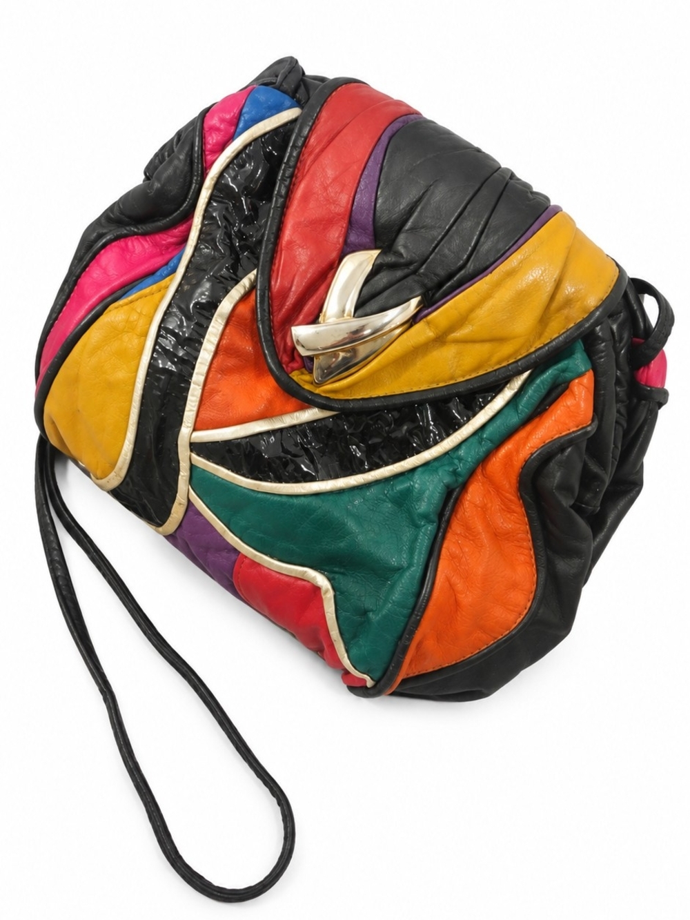 Vintage 1980s Nas Style Multicolorrd Patchwork Crossbody Bag 🔥